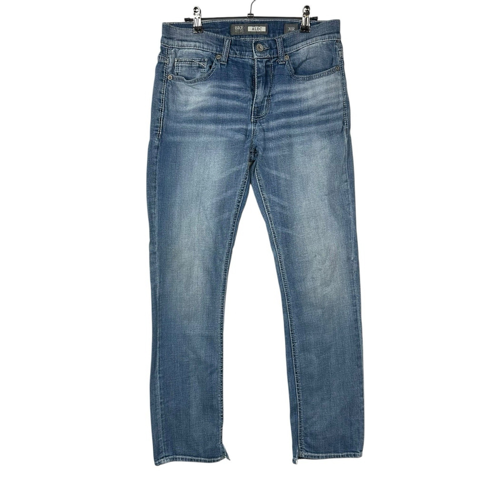 BKE Alec Jeans Mens 31R Blue Straight Leg Medium Wash Denim Stretch Casual